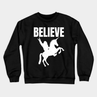 Bigfoot Riding A Unicorn Crewneck Sweatshirt